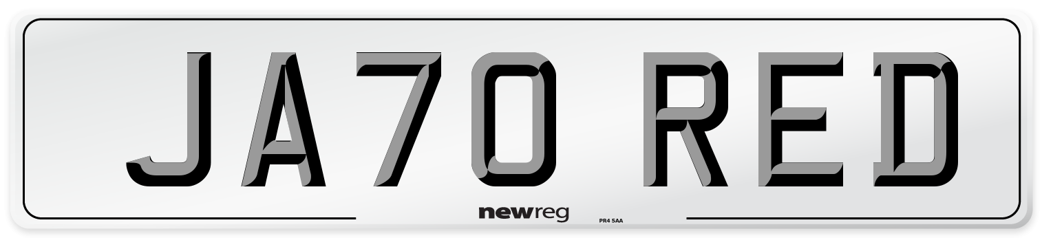 JA70 RED Number Plate from New Reg